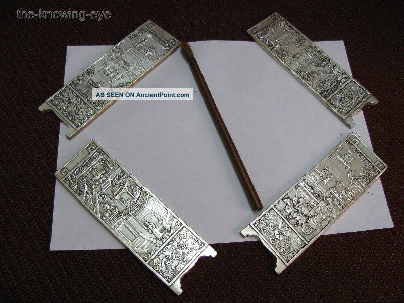 A Set Of Plate Silver Paper Folding Screen / Paper Wei Other photo