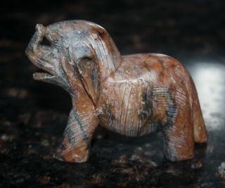 Antique Stone Baby Elephant Hand Carved Figurine photo