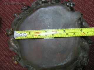 Chinese Old Wooden Carved Lotus Leaf & Ocean Wave Shape Stand photo