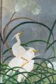 Japanese/chinese Four Panel Byobu Folding Screen/hanging Hand Painted With Stork Other photo 10