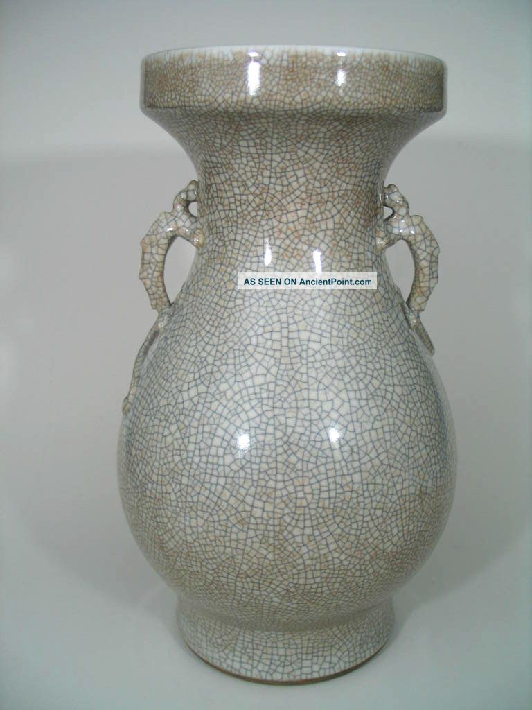 Antique Chinese Crackle Pottery Vase,  19th Century Vases photo
