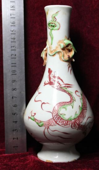 Chinese Handwork Painting Old Porcelain Vase photo