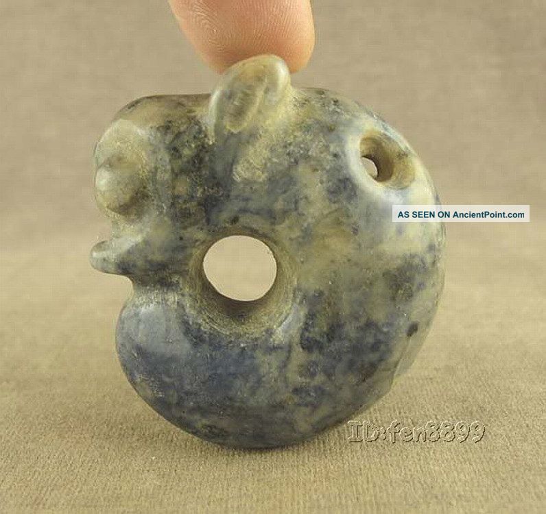 Chinese Hongshan Lapis Lazuli Carved O - Dragon Pendant Other photo