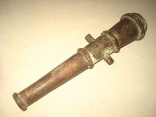 Rare Antique Chinese One Hole Bronze Cannon photo