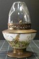 N533 Antique Chinese Kerosene Oil Burner Lamp,  Famille Porcelain,  Brass Other photo 1