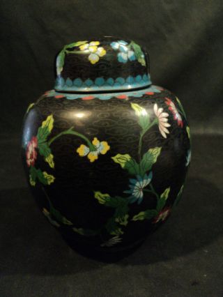 19th C.  Chinese Cloisonne Enamel On Bronze Covered Jar photo