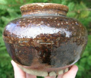 Antique Chinese Song Dynasty? Brown Glaze Pottery Vase From Old Collection Nr photo