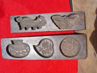 2 Antique Chinese Hand Carved Cake Molds photo
