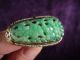 Antique Vintage Chinese Green Jade 14k Gold Ring Rings photo 2