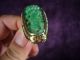Antique Vintage Chinese Green Jade 14k Gold Ring Rings photo 8