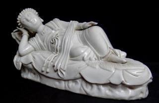 Chinese White Porcelain Shakyamuni Buddha Statue 11.  5 