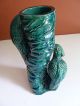 Old Chinese Oriental Glazed Vase W/ Birds Moulded Pottery Ceramic Vases photo 4