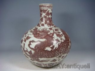 Chinese Underglaze Red Porcelain Vase photo