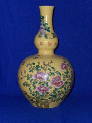 Chinese Famille Rose Porcelain Flowers And Birds Vase photo