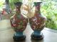 Antique Copper Cloisonne Vases Pair Antique Chinese 1920 ' S Vases photo 1