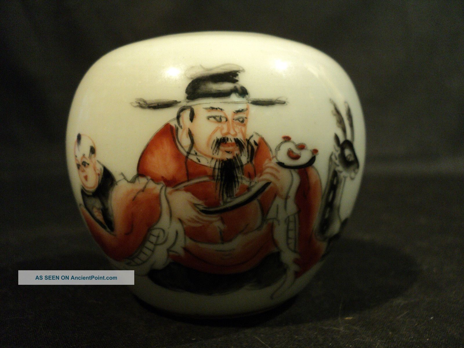 19th Century Antique Chinese Porcelain Enameled Mminiature Vase,  Hand Painted Vases photo
