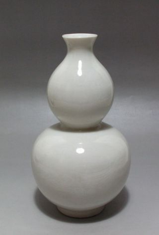 Unusual Chinese White Porcelain Carved Phoenix Gourd Vase photo
