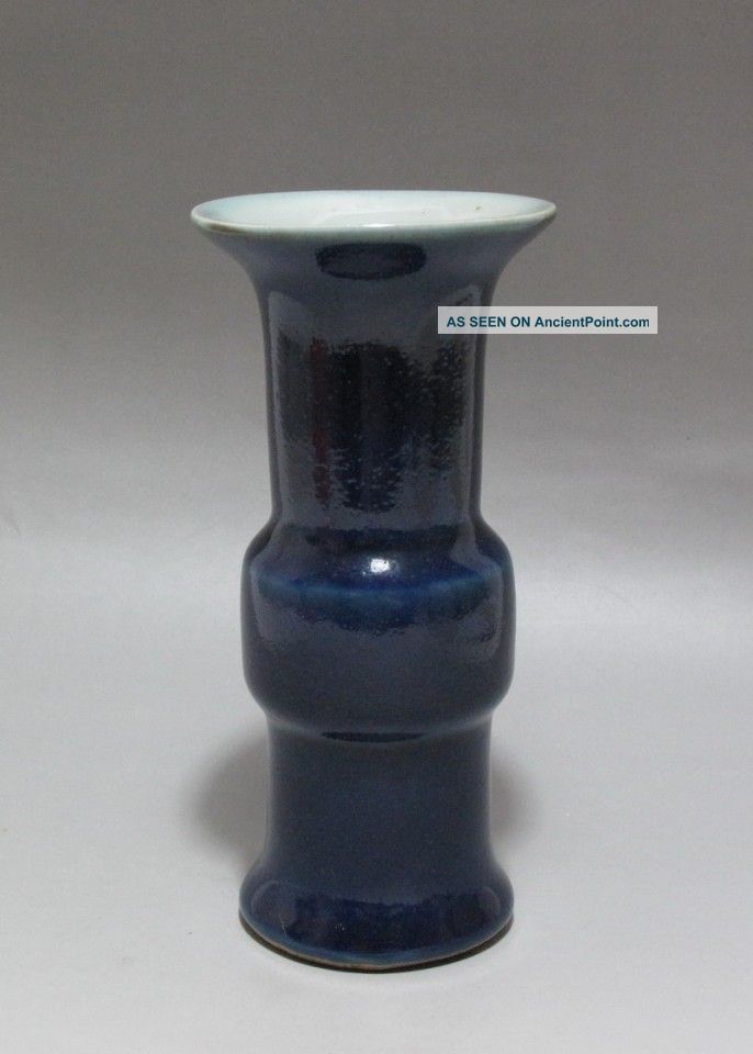 Unusual Chinese Jun Kiln Blue Porcelain Vase Vases photo