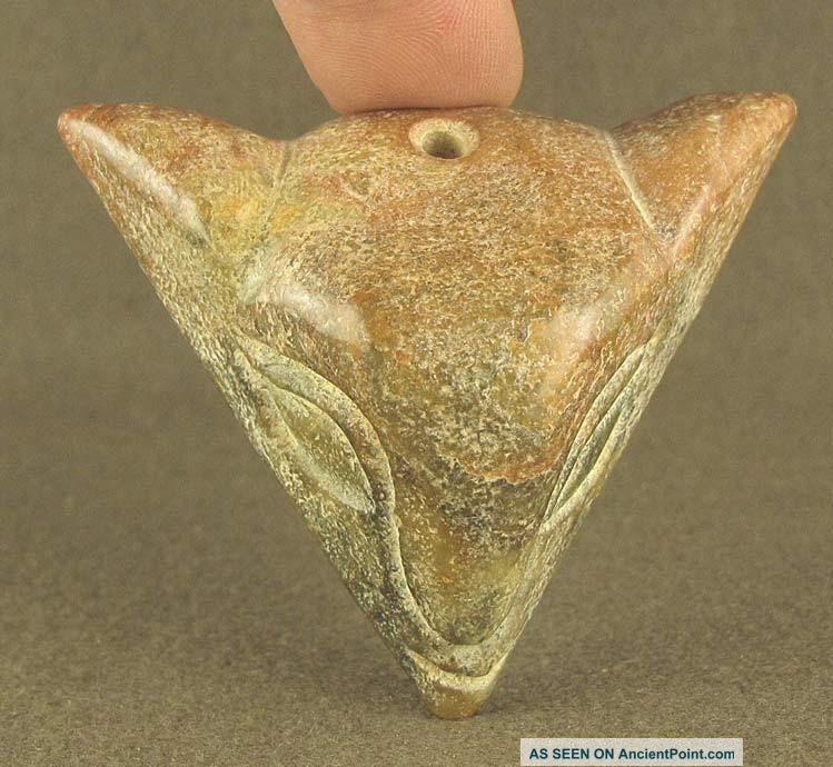 Chinese Hongshan Jade Carved Bird Head Mask Pendant Other photo