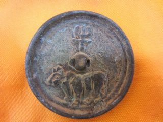 Collect Chinese Bronze Age Twelve Chinese Zodiac Of Ox Cattle Cow Mirror D2 photo