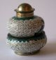 Cloisonne Salt & Pepper Set - White Background With Blue Flowers Other photo 2