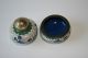 Cloisonne Salt & Pepper Set - White Background With Blue Flowers Other photo 4