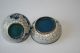 Cloisonne Salt & Pepper Set - White Background With Blue Flowers Other photo 5