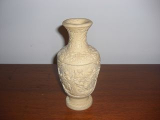 Vintage Oriental Carved Soapstone Vase 7 1/4 