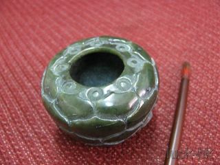 Chinese Sinkiang Jade Carved Inkwell / Brush Washer photo