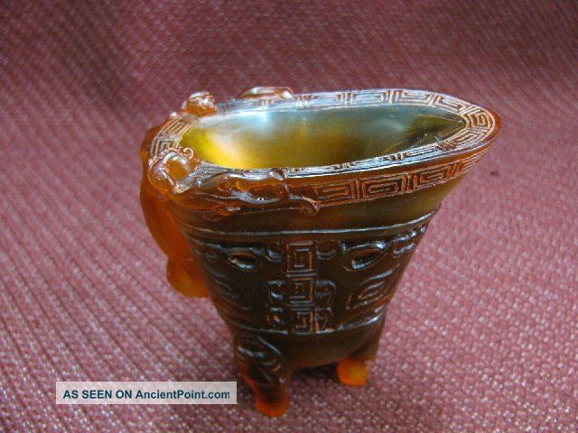Chinese Ox - Horn Carved The Sacrificial Utensils Other photo