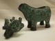 Vintage Chinese Iron Ram Figural Box Vases photo 2