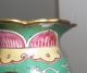 Vtg Chinese Red Cinnabar Hand Painted Enamel Vase Rosewood Stand Koi Fish Vases photo 8