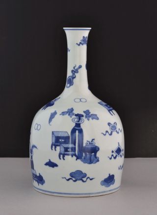 A Blue And White Globular Bottle Vase photo