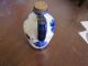 Antique Mini Vase Or Jug Blue Flowers White & Gold Acnt Vases photo 1