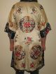 Antique Chinese Embroidery Embroidered Silk Robe Medallion Satin Stitch Flower Robes & Textiles photo 1
