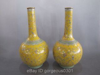 A Pair Excellent Chinese Famille Rose Porcelain Vase photo