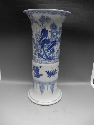 Blue & White Flower Bird Porcelain Vase photo