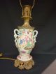 Antique Chinese Vase Lamp Large Porcelain Brass Mounts Famille Rose Verte Vases photo 3