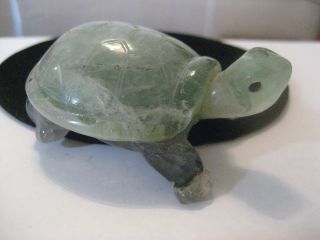 Fine Antique Chinese Carved Green & Lavender Jade Turtle photo