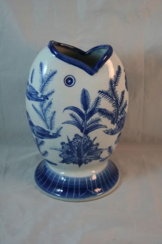 Large Asian Style Pottery Fish Vase Or Planter - Ashley Belle - China photo