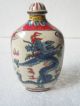 Chinese Qing Dynasty Qianlong Year Porcelain Snuff Bottle Dragon Snuff Bottles photo 3