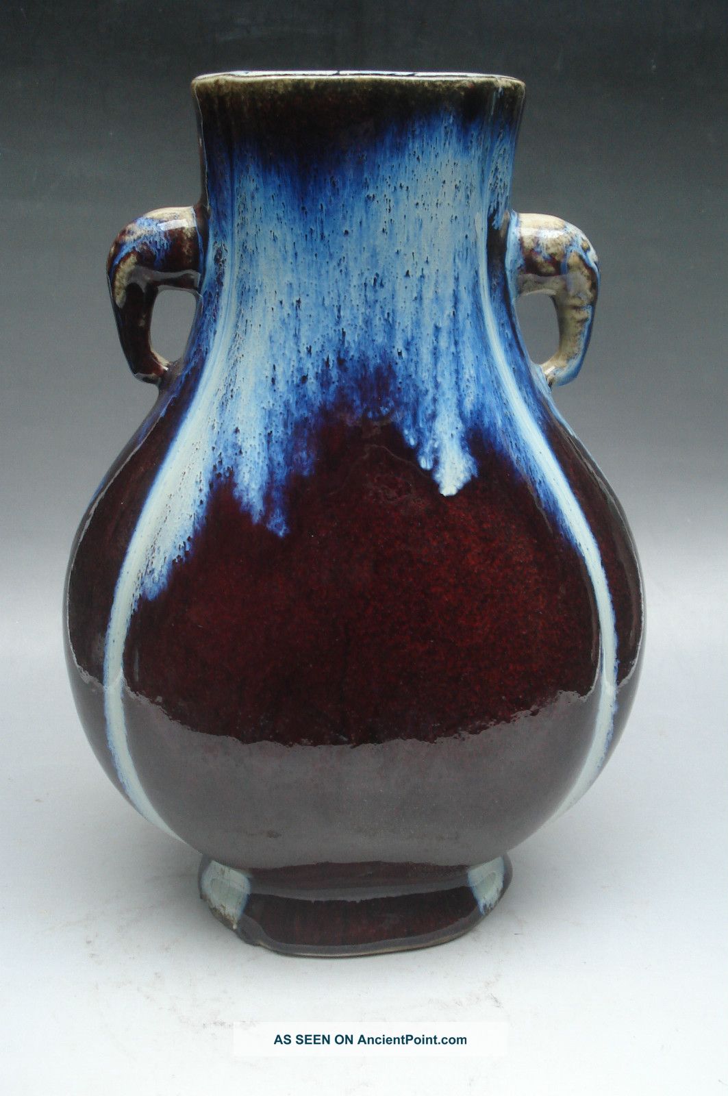 Square Red Kiln Changes Porcelain Vase Mark Vases photo