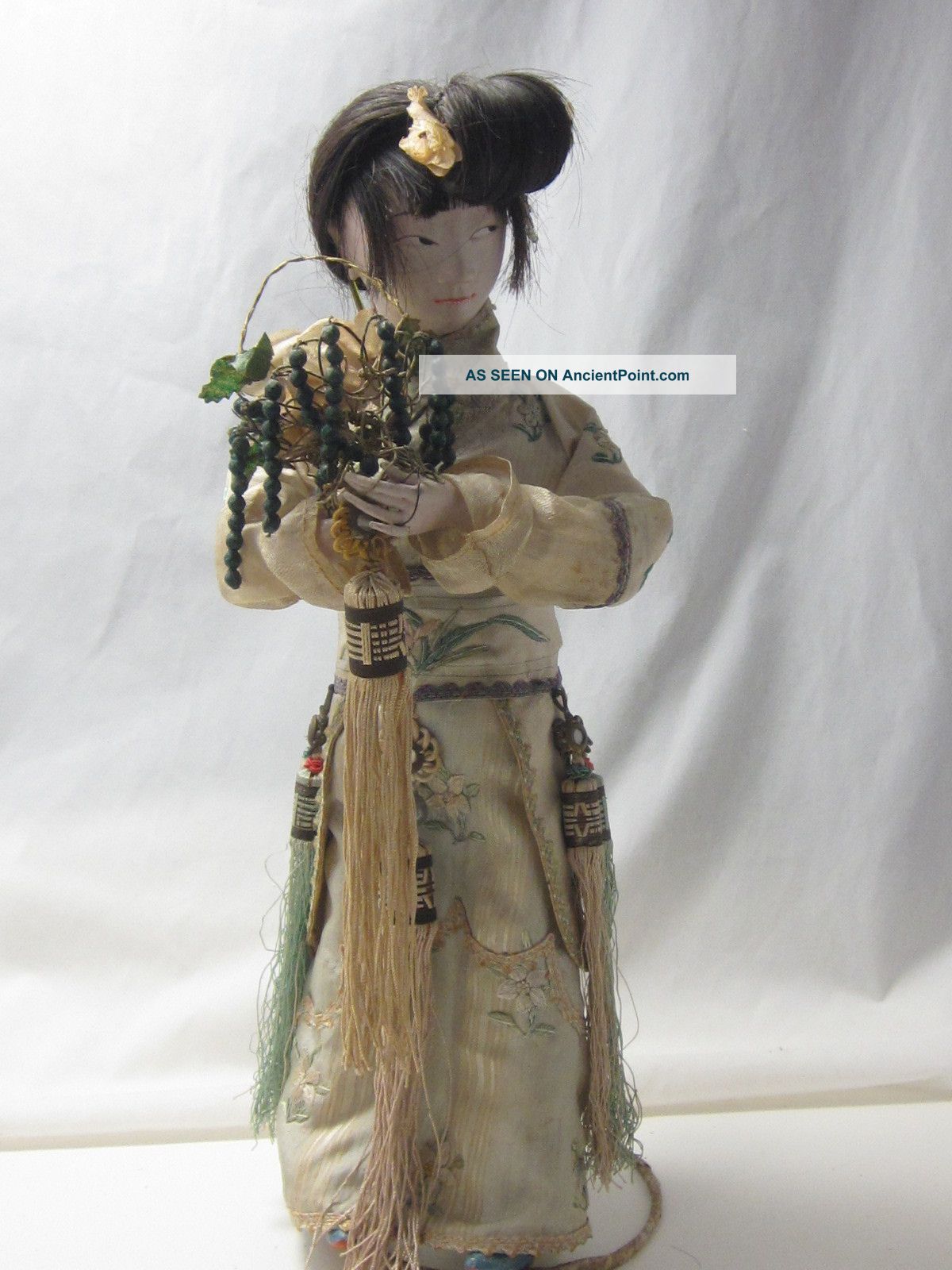 Antique Chinese Female Doll,  Wood,  Paper And Silk Other photo