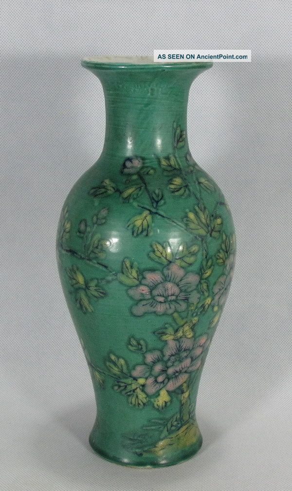 Old Chinese Rose Porcelain Flower Vase Vases photo