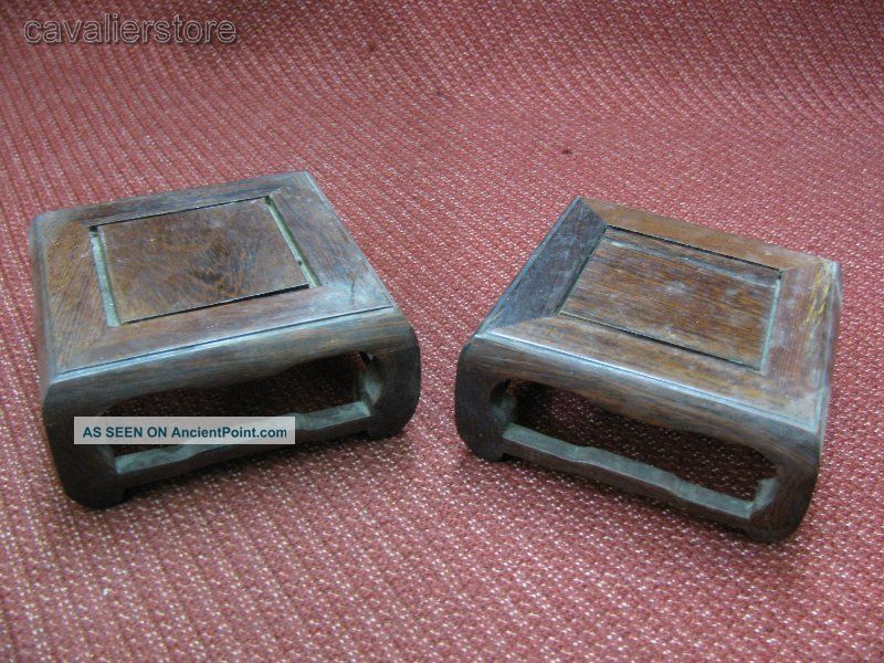 A Pair Of Chinese Traditional Wooden Carved Stands Other photo