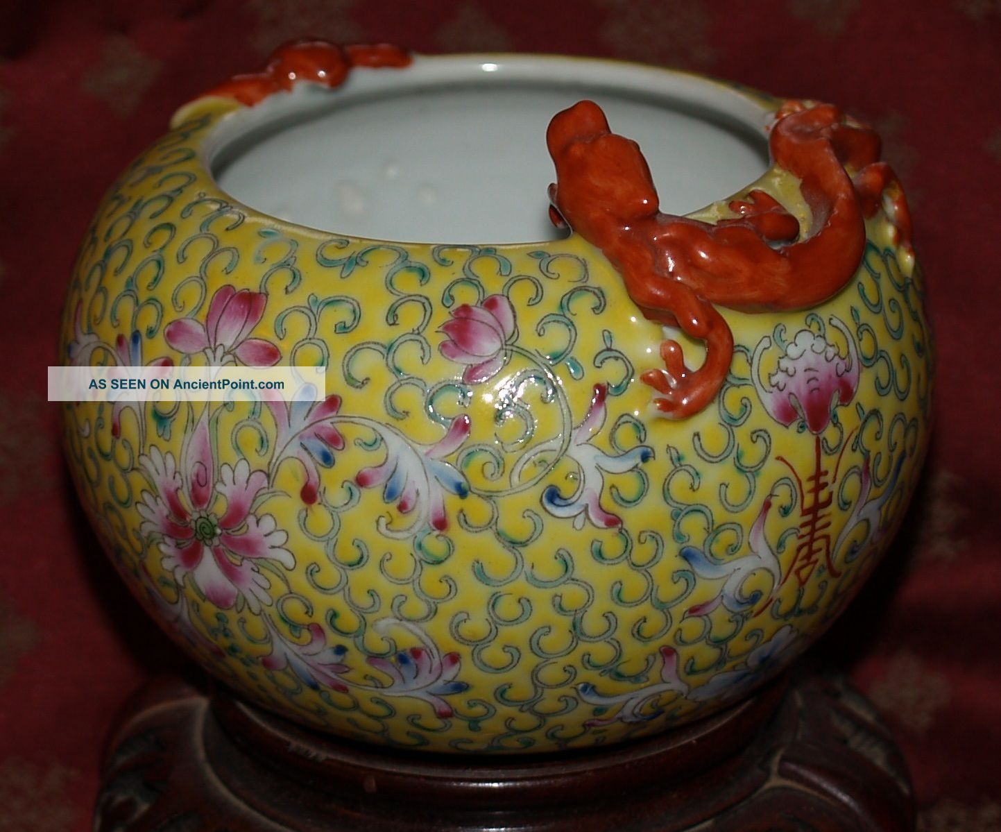 Rare Antique Chinese Imperial Yellow Porcelain Brushwasher With Chen Lung Mark Brush Washers photo