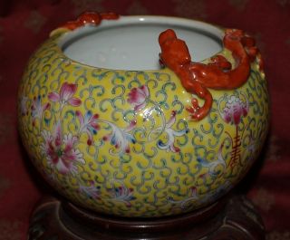 Rare Antique Chinese Imperial Yellow Porcelain Brushwasher With Chen Lung Mark photo
