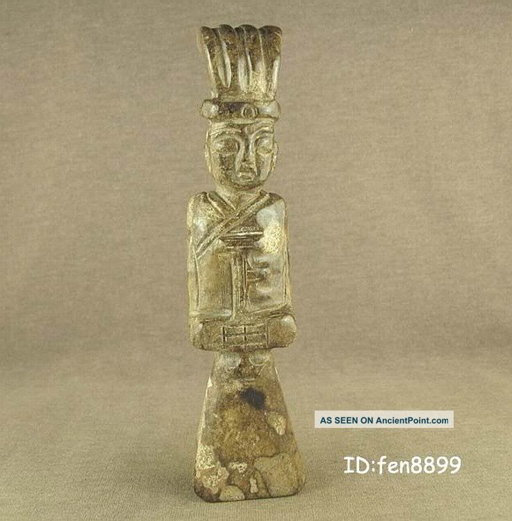 Stunning With Carved Chinese Old Jade Standing Figurine Other photo