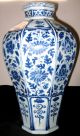Antique Chinese Porcelain Octagon Blue And White Flower Vase Vases photo 4