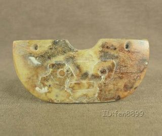 Carved Chinese Liangzhu Jade Totem Huang photo